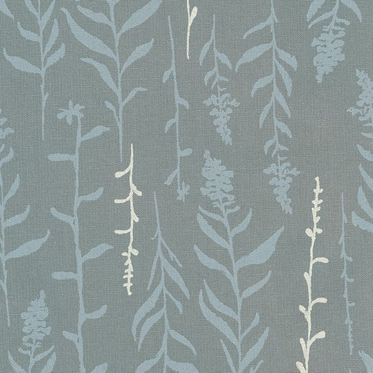 Robert Kaufman Fabric Leaves Steel Linen/Cotton