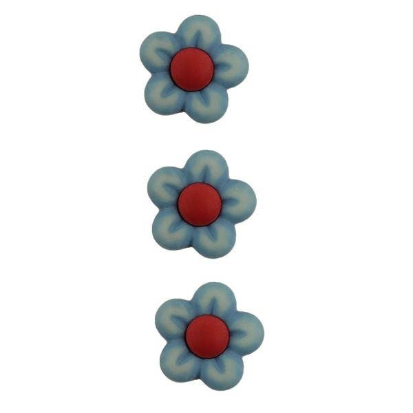 Buttons Galore blue flowers
