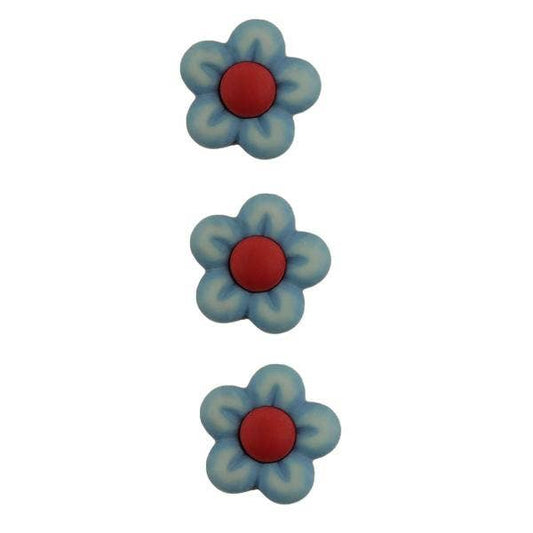Buttons Galore blue flowers