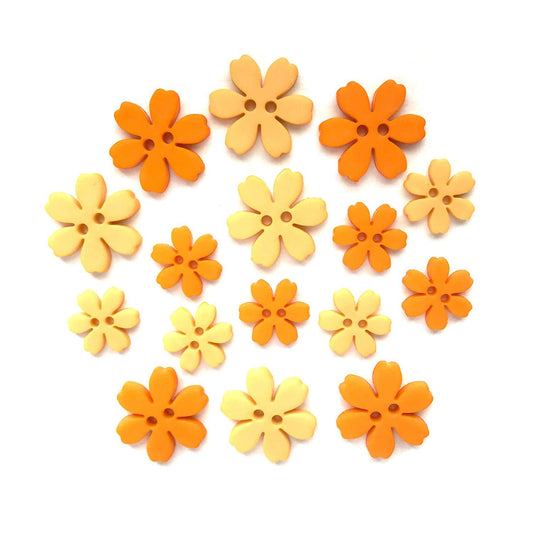 Buttons Galore flower power-marigold