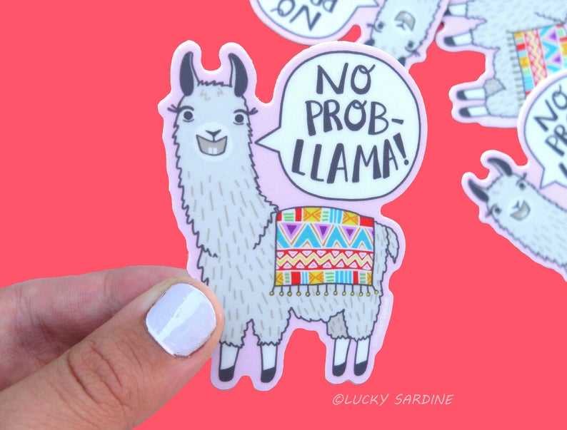 Lucky Sardine - No Prob-llama sticker