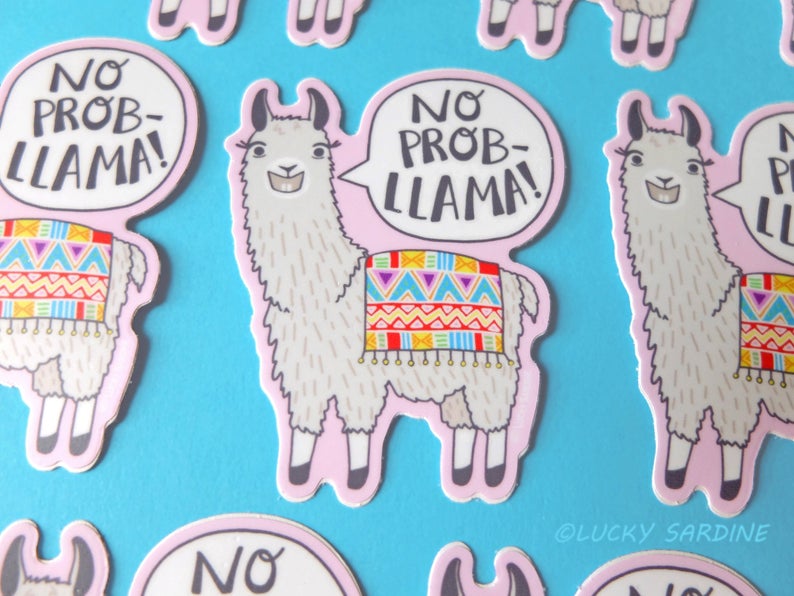 Lucky Sardine - No Prob-llama sticker