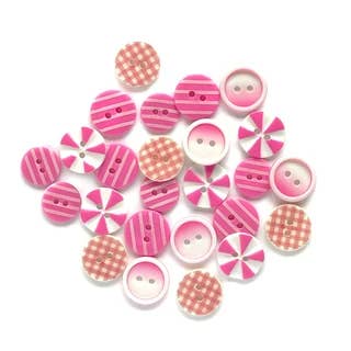 Buttons Galore pink patchwork fancy