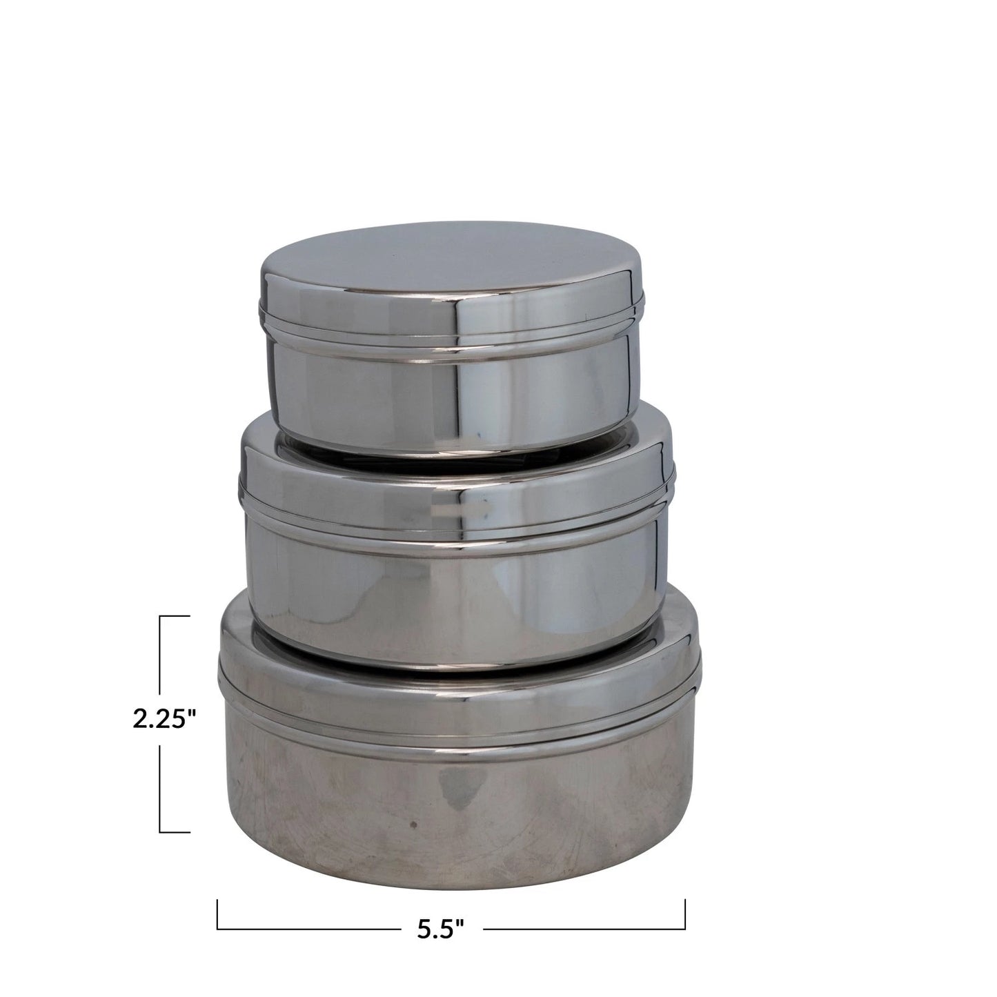 Stainless Steel Containers, Set of 3