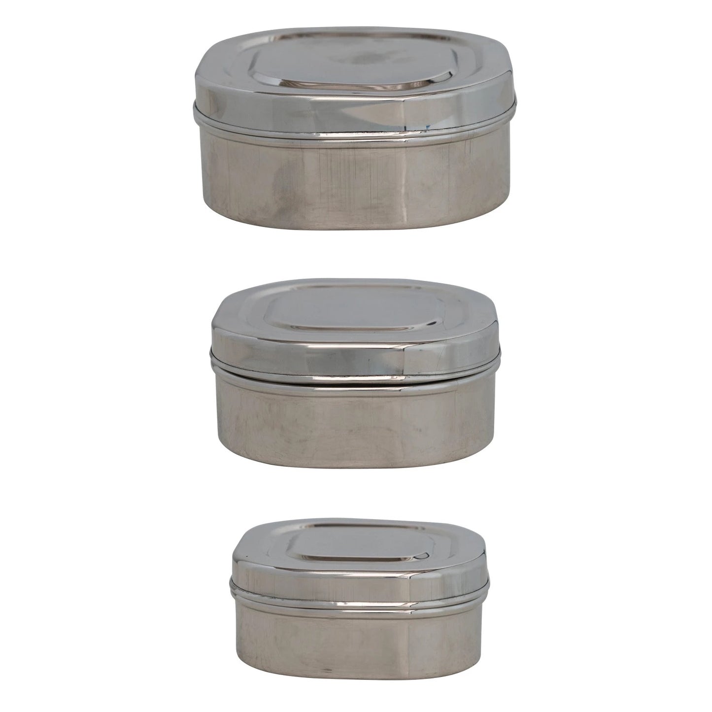 Stainless Steel Containers, Set of 3