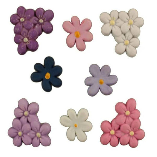Buttons Galore flower power violets patch