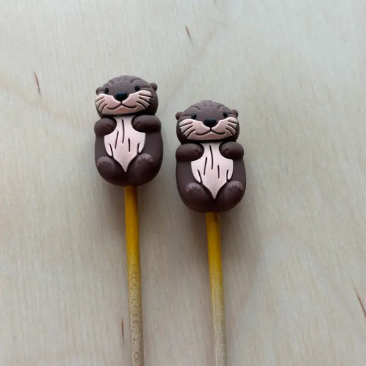 Knitting Needle Point Protectors - Sea Otter Ocean Nature
