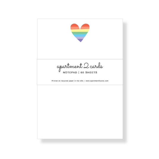 Rainbow Heart 4.75x6.5" Notepad