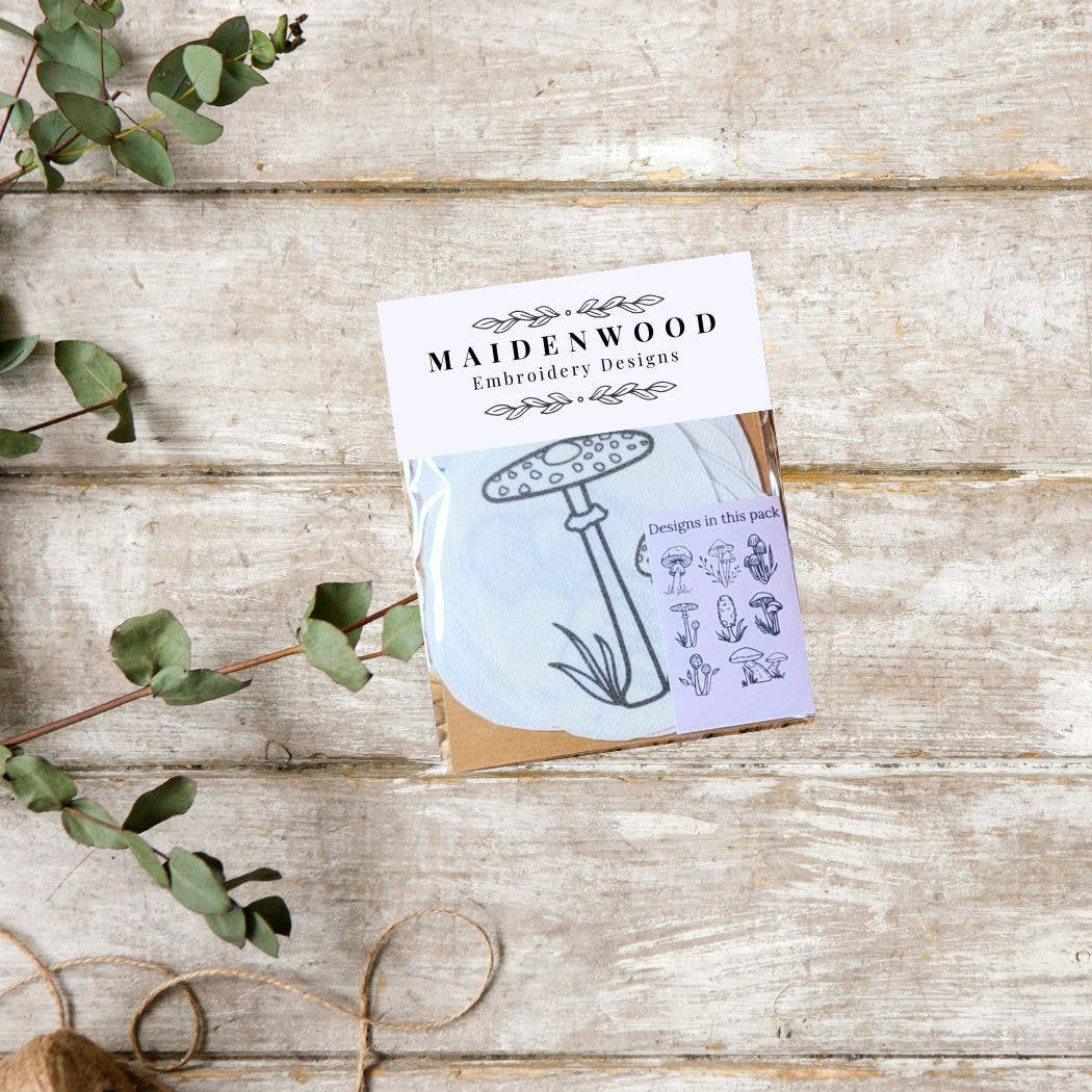 Wild Mushroom Hand Embroidery Stick and Stitch Patches