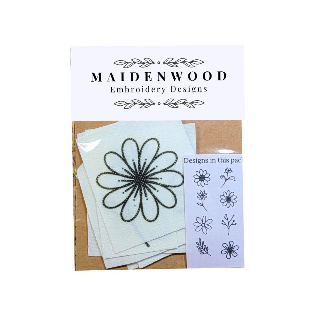 Simple Floral Hand Embroidery Stick and Stitch Patches