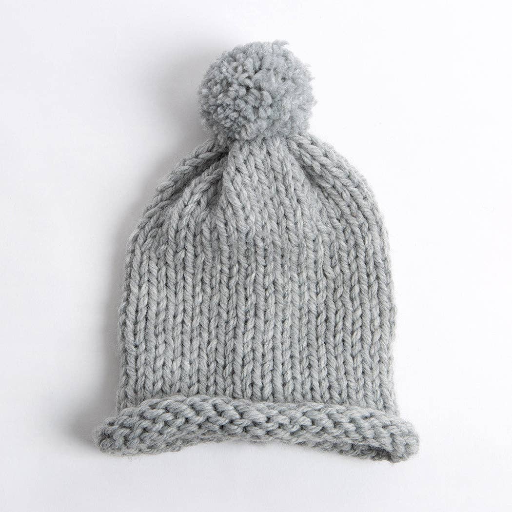Pom Pom Hat Knitting Kit - Beginners Basics