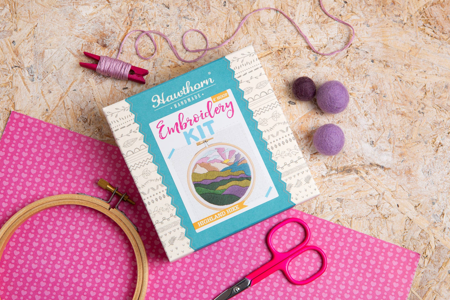 Highland Hike Mini Embroidery Kit | Complete Craft Kit for Beginners