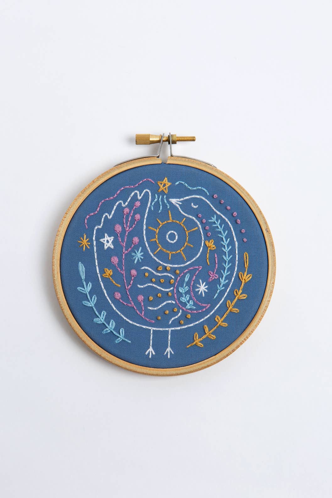 Celestial Bird Mini Embroidery Kit  | Complete Craft Kit for Beginners
